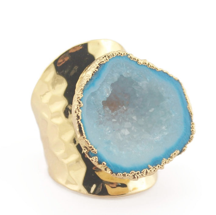 Yauvana Druzy Stone Adjustable Rings
