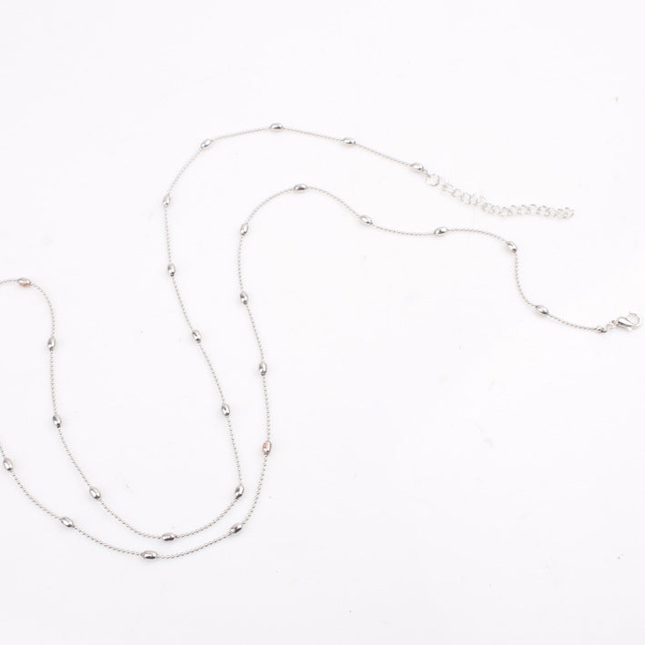 Simple copper bead waist chain