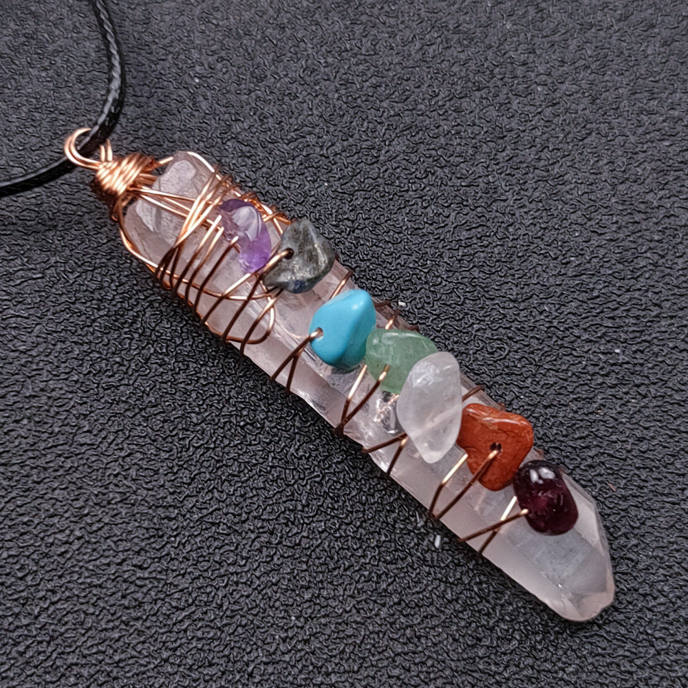 New Jade Crystal Seven Chakra Colorful Pendant