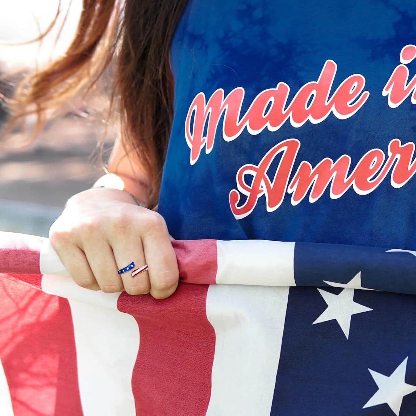 Patriotic Independence Day Star Jewelry Rings