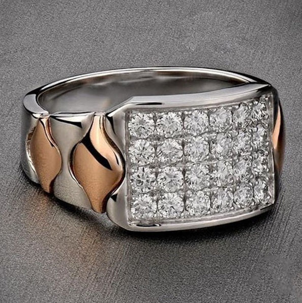 White copper plated silver fashion trend ring