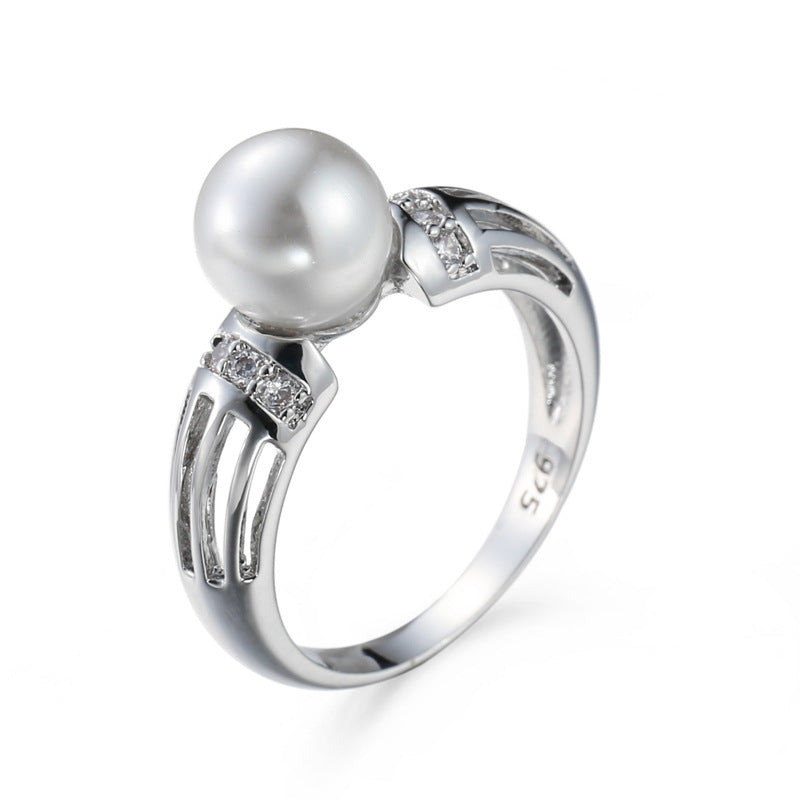 Copper Pearl Zircon Jewelry Ring