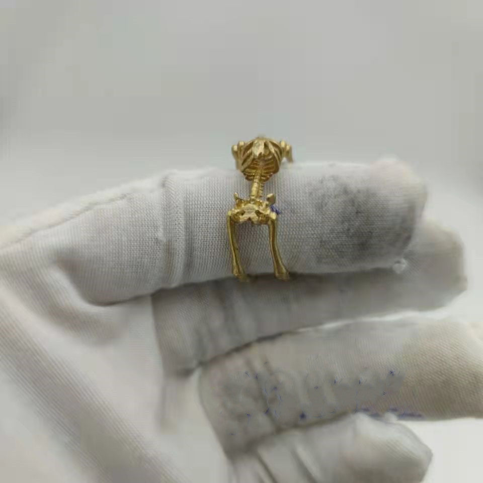 Men's And Women's Pure Copper Personality Skull Ring