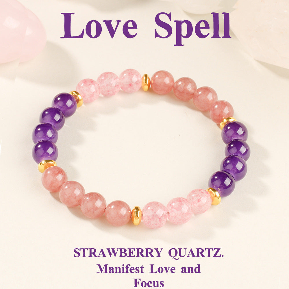 Rare Natural Stone Crystal Bracelet With A Star Design