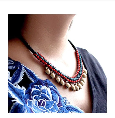 Wholesale Woven Ethnic Copper Bell Necklace Kit