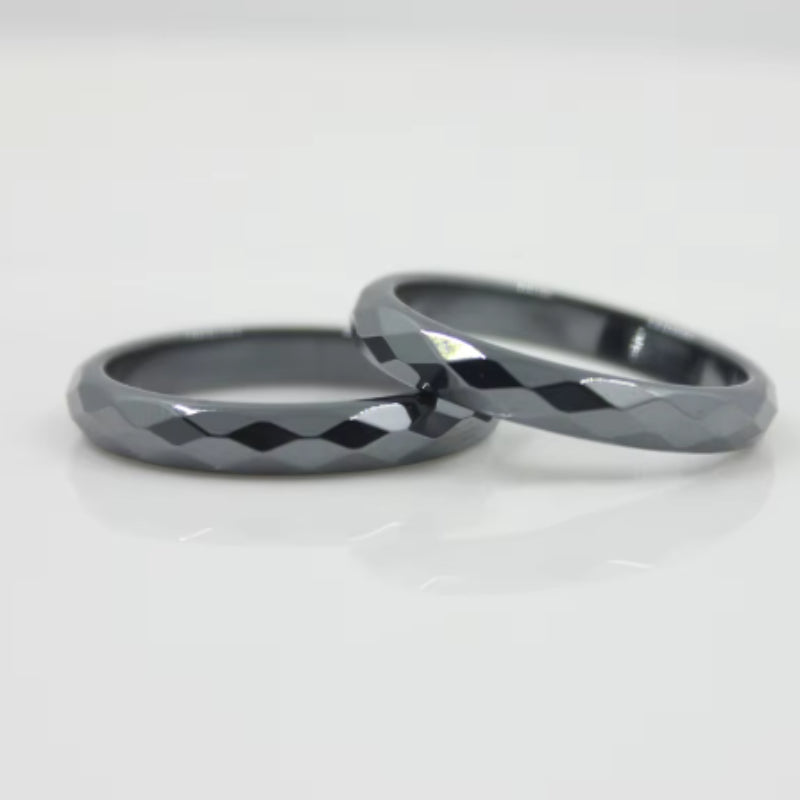 Healthy Black Non-magnetic Cut Couple Rings