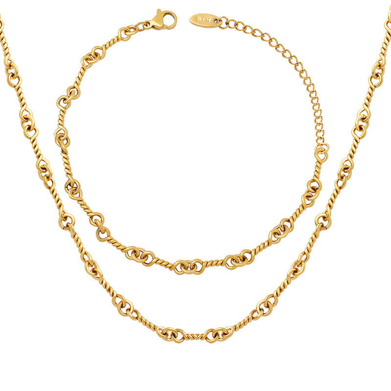 Copper Material Ring Buckle Necklace Bracelet