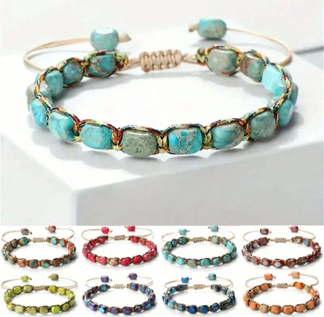 Handmade Jasper Stone Bracelet.