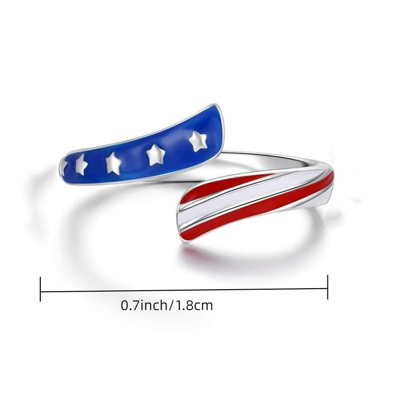 Patriotic Independence Day Star Jewelry Rings