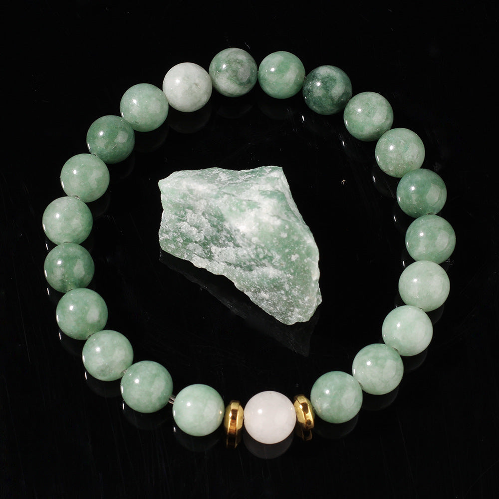 New European And American-style Green Jadeite Natural Stone Bracelet