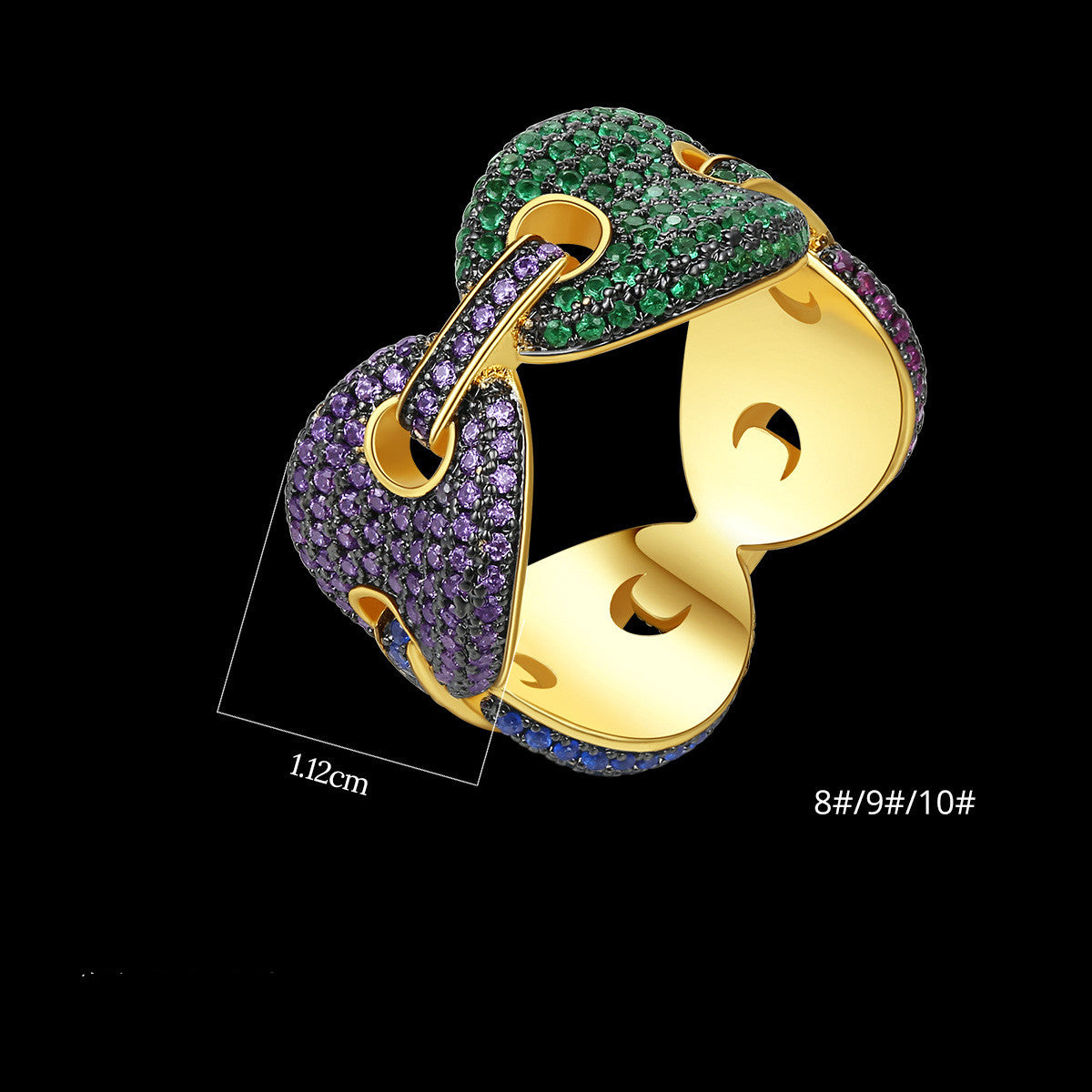 Men's Copper Inlaid Zirconium Fashion Ring