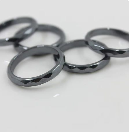 Healthy Black Non-magnetic Cut Couple Rings