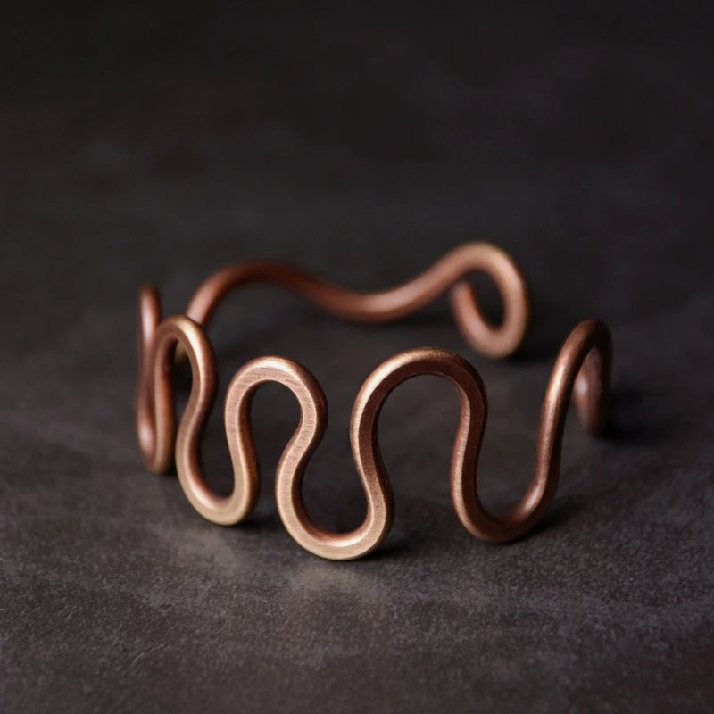 Vintage Wave Handmade Solid Copper Ring