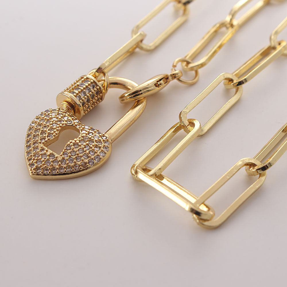 Micro - inlaid copper electroplated bacu chain jewelry