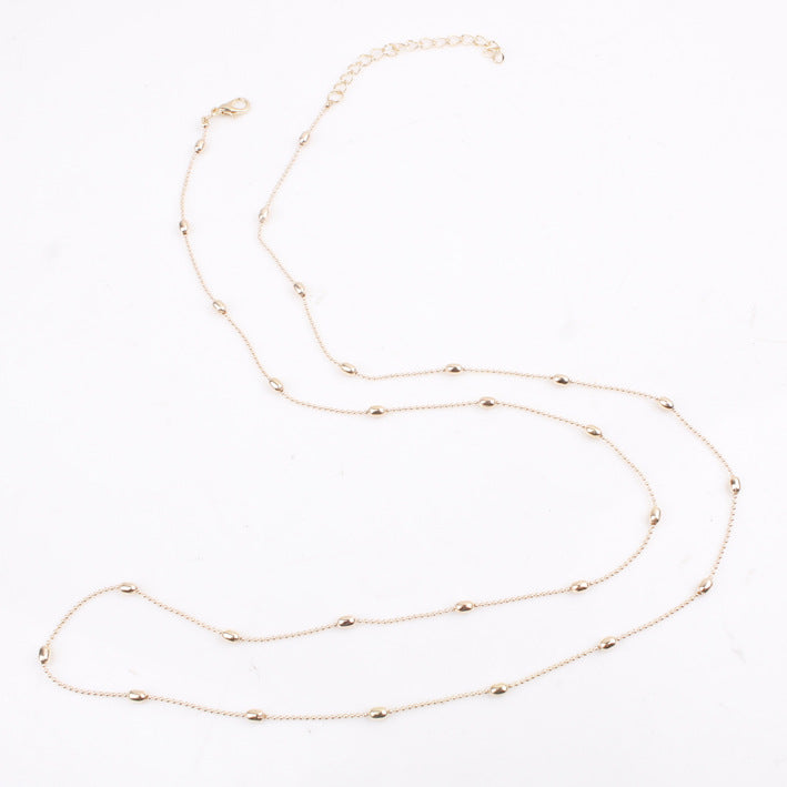 Simple copper bead waist chain