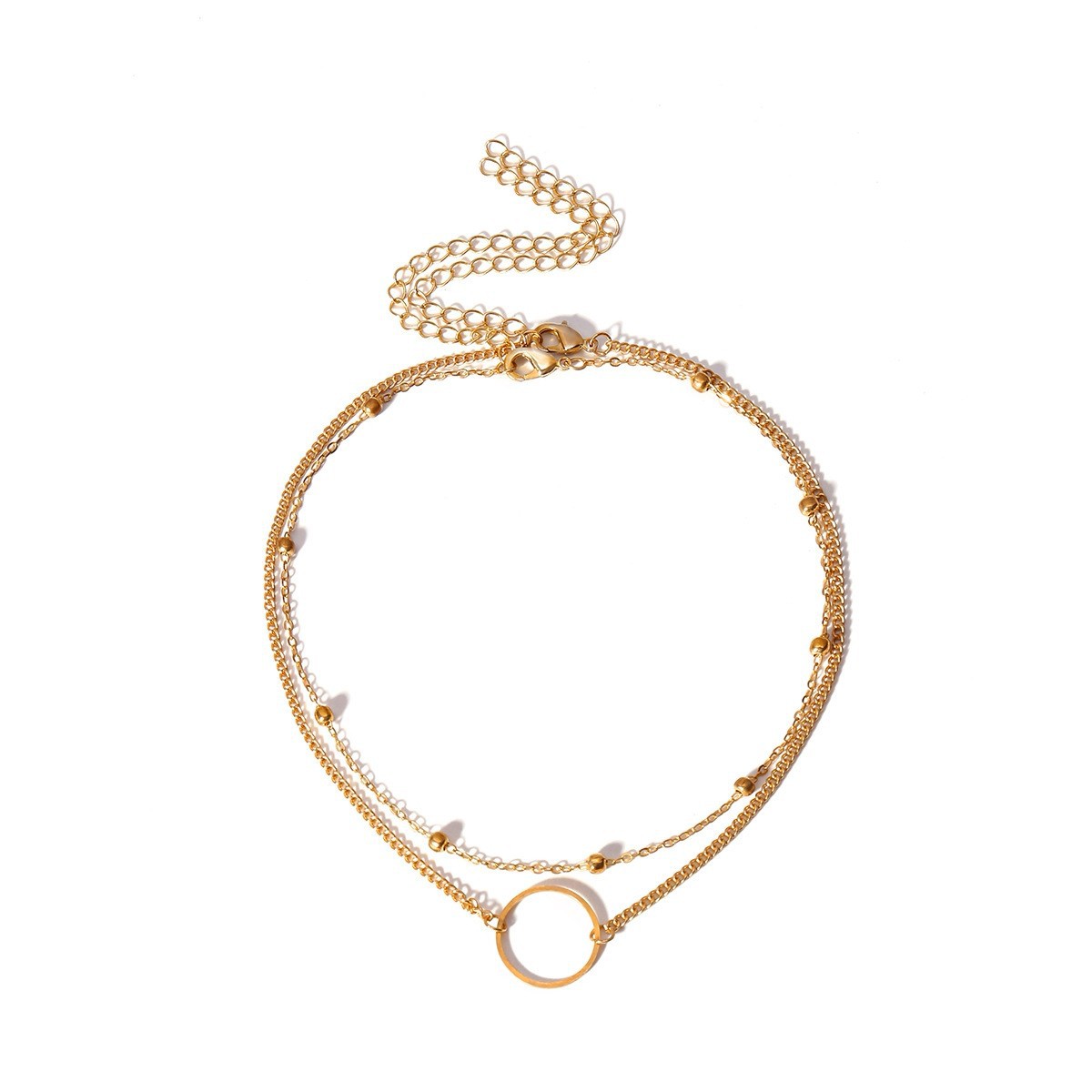 Joker copper beads street shot multilayer necklace