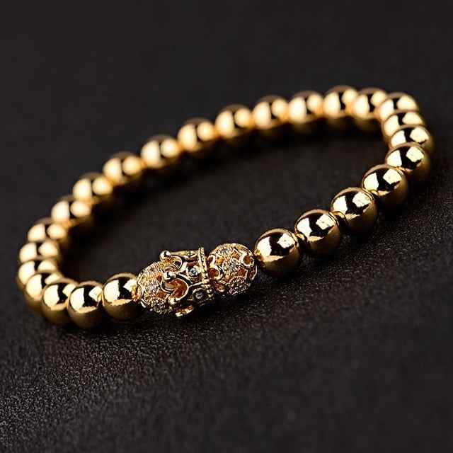 Copper bead elastic rope bracelet