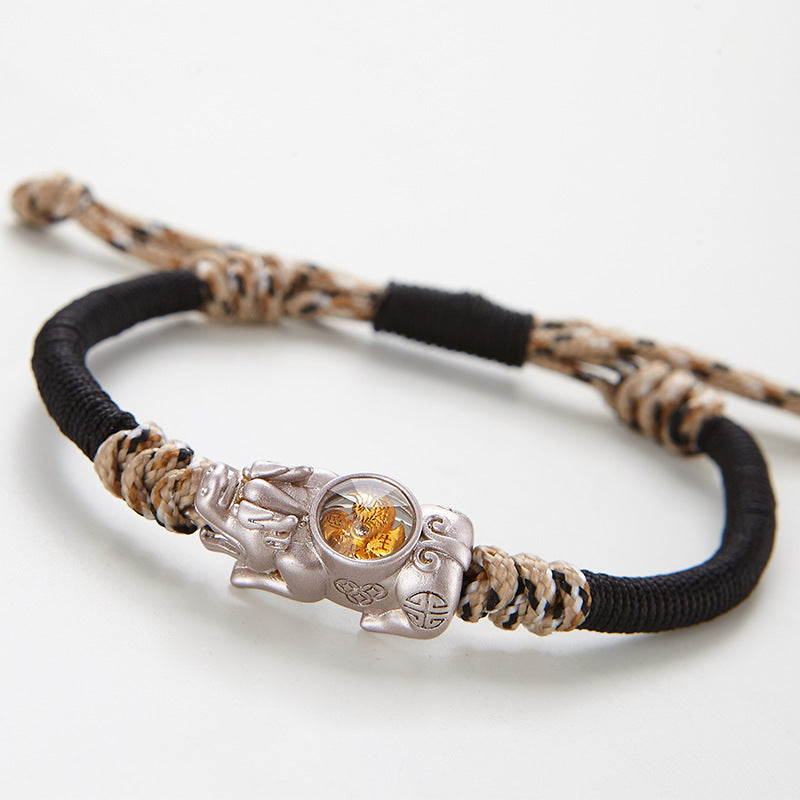 Braided Pure Copper Gold-plated Silver Brave Bracelet
