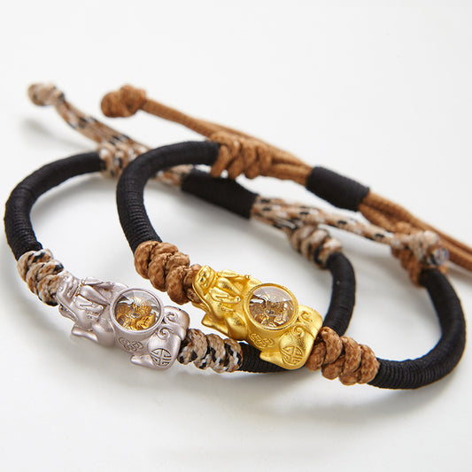 Braided Pure Copper Gold-plated Silver Brave Bracelet