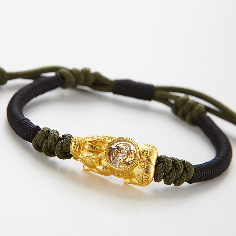 Braided Pure Copper Gold-plated Silver Brave Bracelet