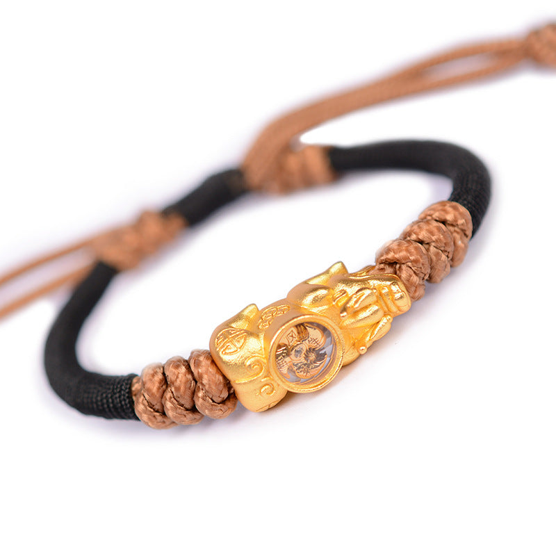 Braided Pure Copper Gold-plated Silver Brave Bracelet
