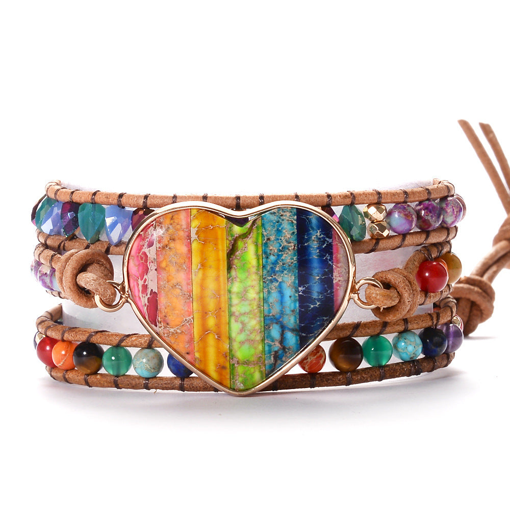 Braided Leather Cord Bracelet In Europe And America Wholesale Customizable Bohemian Jewelry