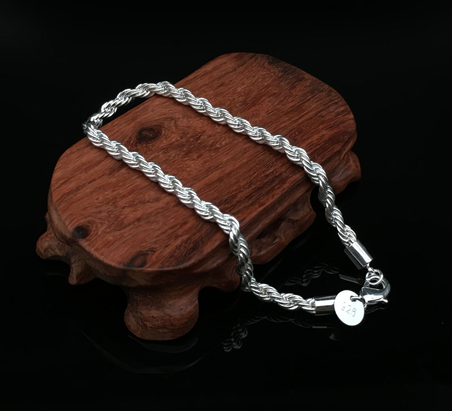 Copper And Silver Jewelry European And American Fashion Jewelry Popular Hot-selling Jewelry 4MM Twisted Rope Bracelet