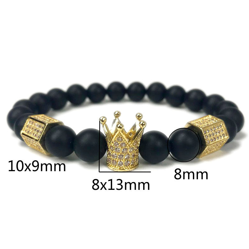 3pcsset Natural Stone Beads Men Bracelet Set