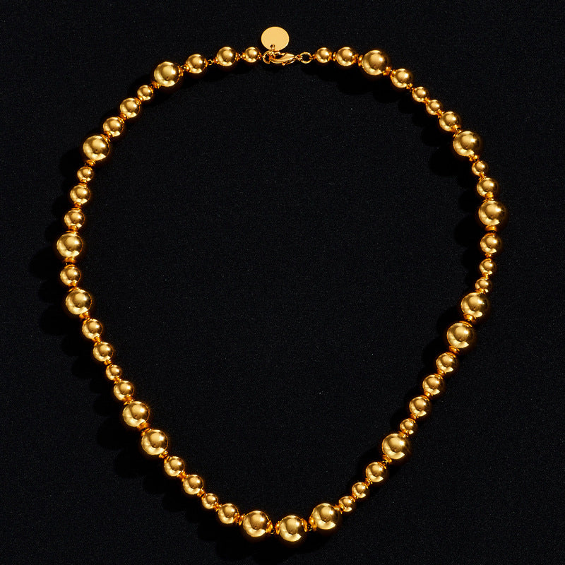 Irregular Ball Necklace Copper Plating 18K Gold
