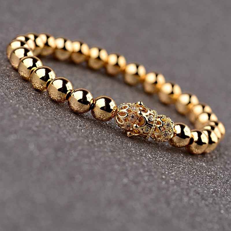Copper bead elastic rope bracelet