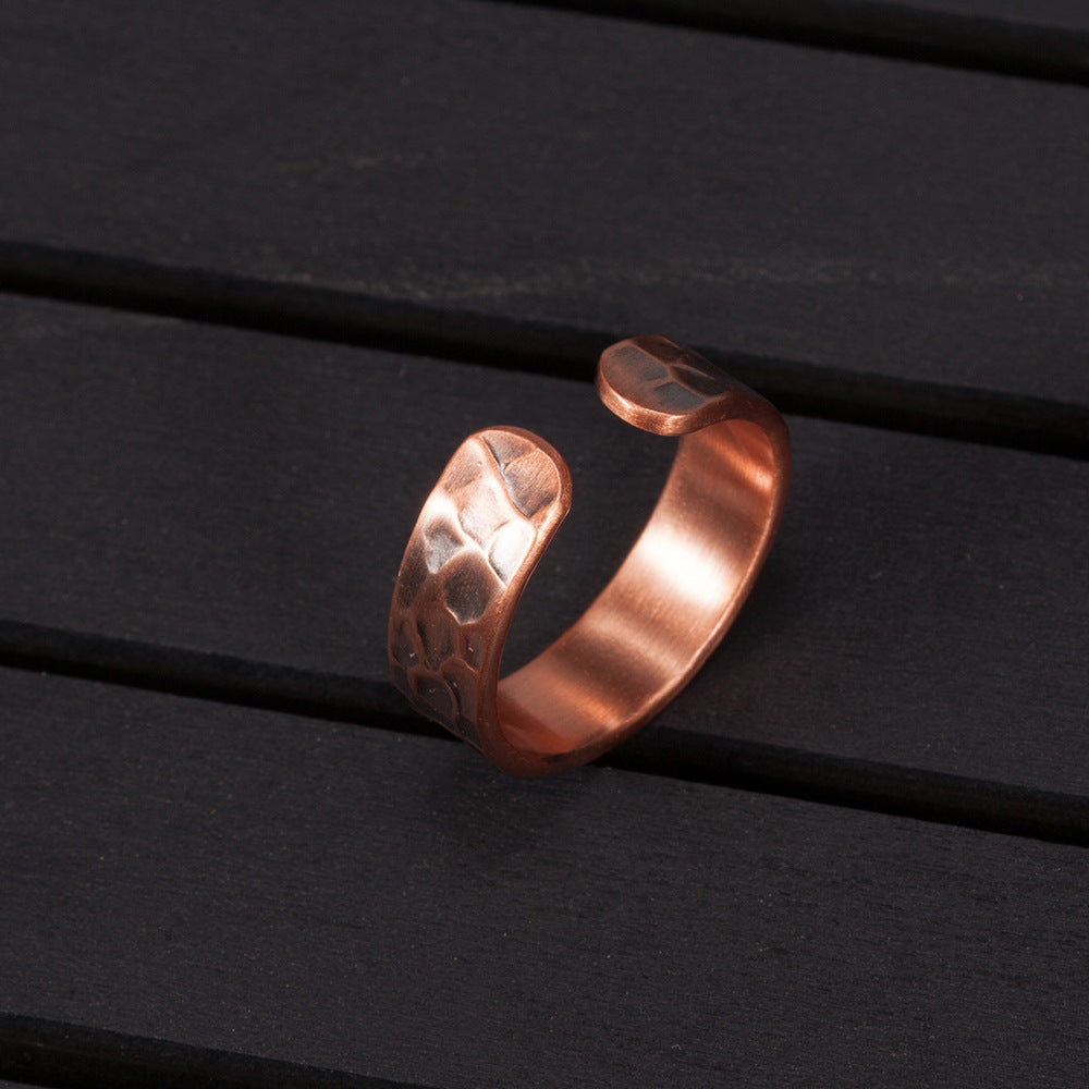 Red Copper Magnetic Health Care Corrugated Ring