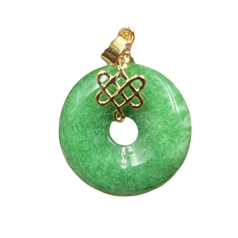 Jade Coin Buckle Pendant Necklace