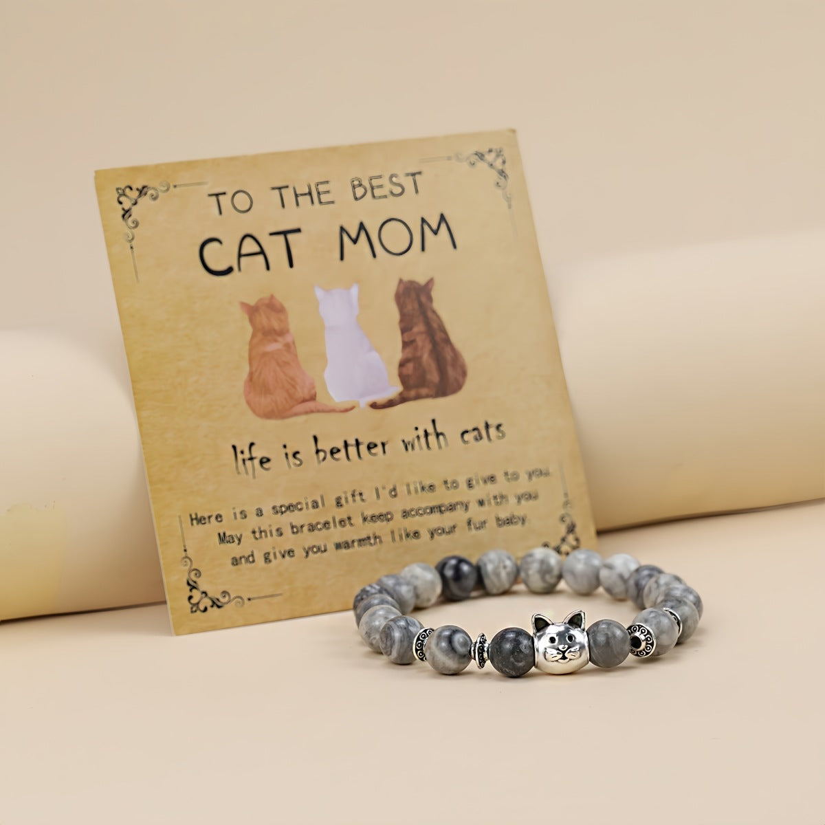 Natural Stone Kitten Accessory Bracelet For Women