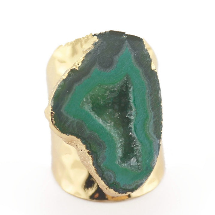 Yauvana Druzy Stone Adjustable Rings