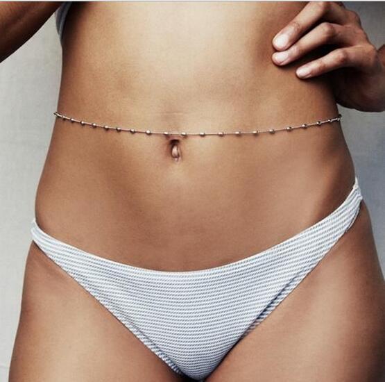 Simple copper bead waist chain