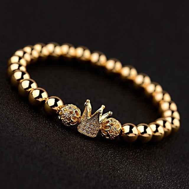 Copper bead elastic rope bracelet