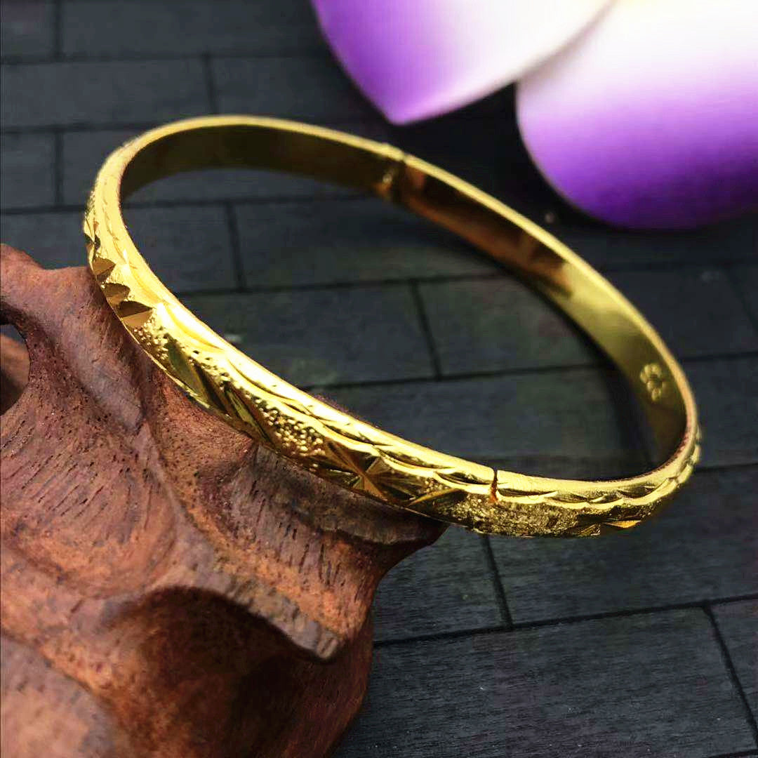 Ethnic Style Pure Copper Simulation Gold 8-12 Buckle Bracelet Female