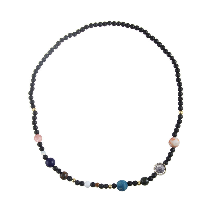 9 Planets In The Solar System Space Cosmic Galaxy Nebula Dome Beaded Necklace Women Birthday Valentine Anniversary Jewelry