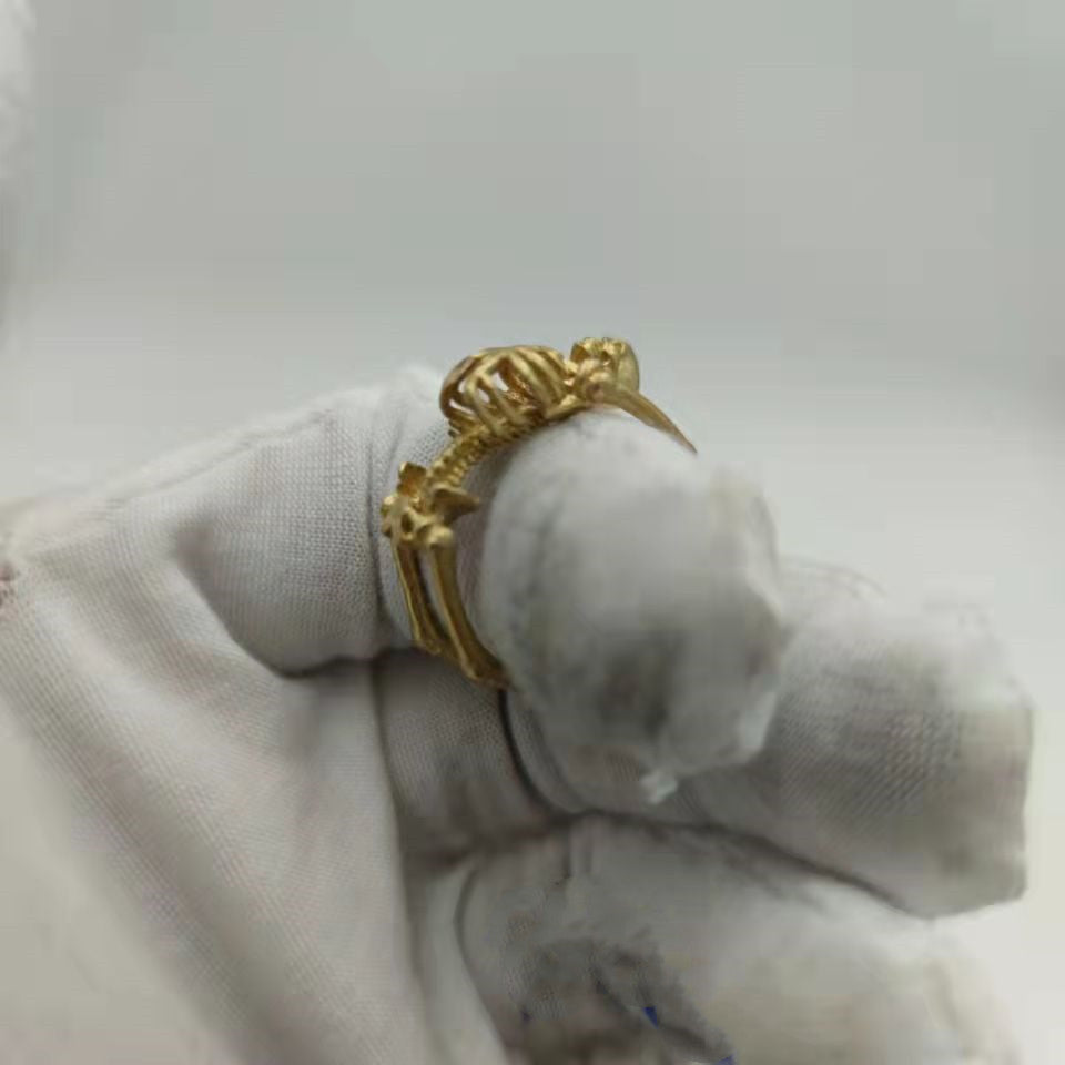 Men's And Women's Pure Copper Personality Skull Ring