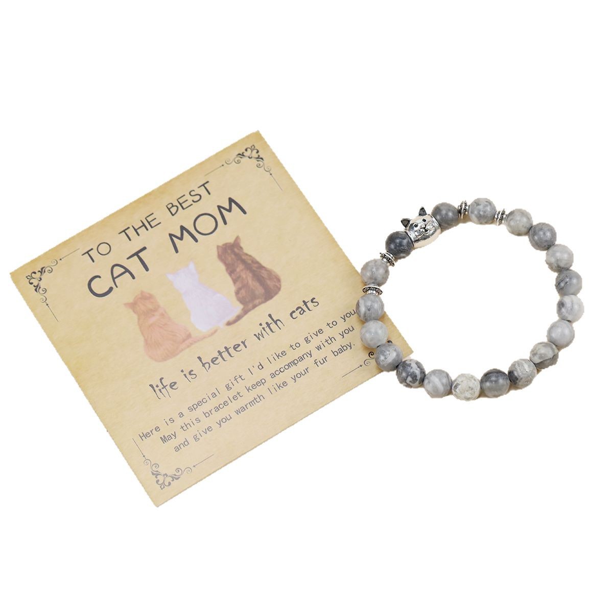 Natural Stone Kitten Accessory Bracelet For Women