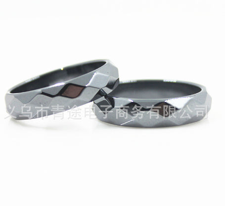 Healthy Black Non-magnetic Cut Couple Rings