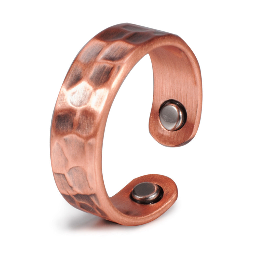 Red Copper Magnetic Health Care Corrugated Ring