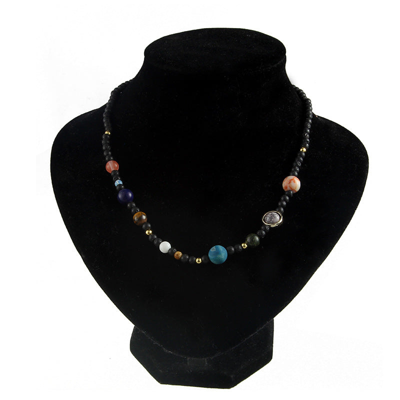 9 Planets In The Solar System Space Cosmic Galaxy Nebula Dome Beaded Necklace Women Birthday Valentine Anniversary Jewelry