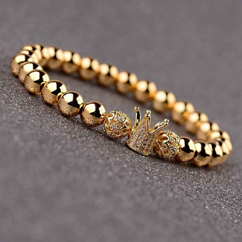 Copper bead elastic rope bracelet