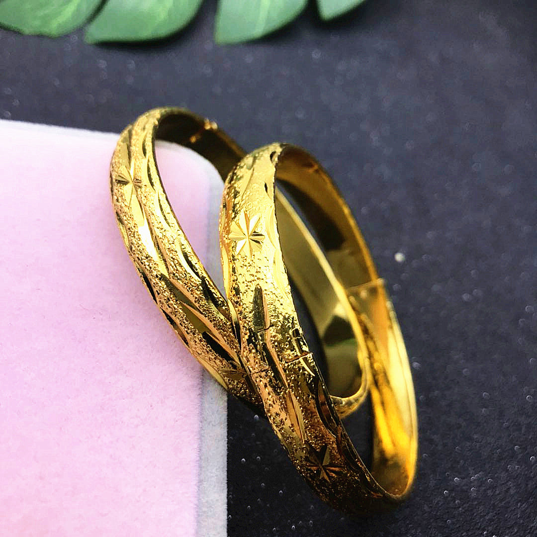 Ethnic Style Pure Copper Simulation Gold 8-12 Buckle Bracelet Female
