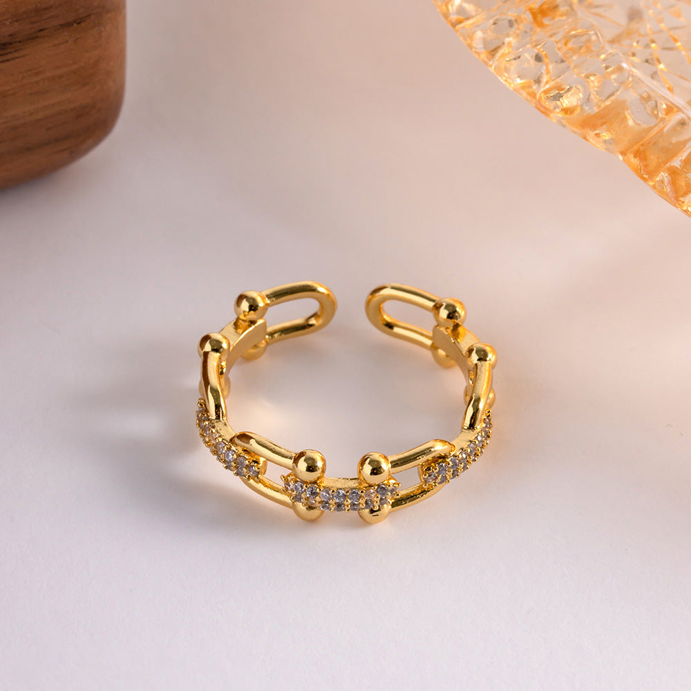 Fashion Geometric Ring Women's Copper
