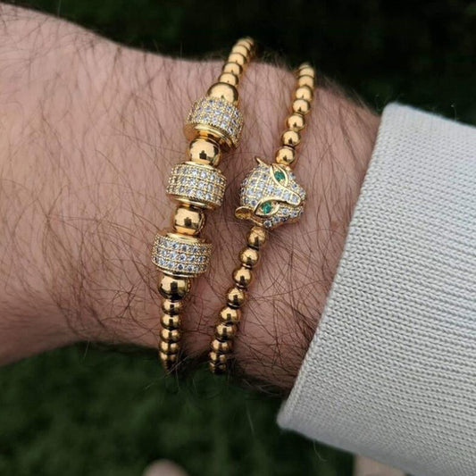 Fashion Vintage Copper Bead Woven Bracelet