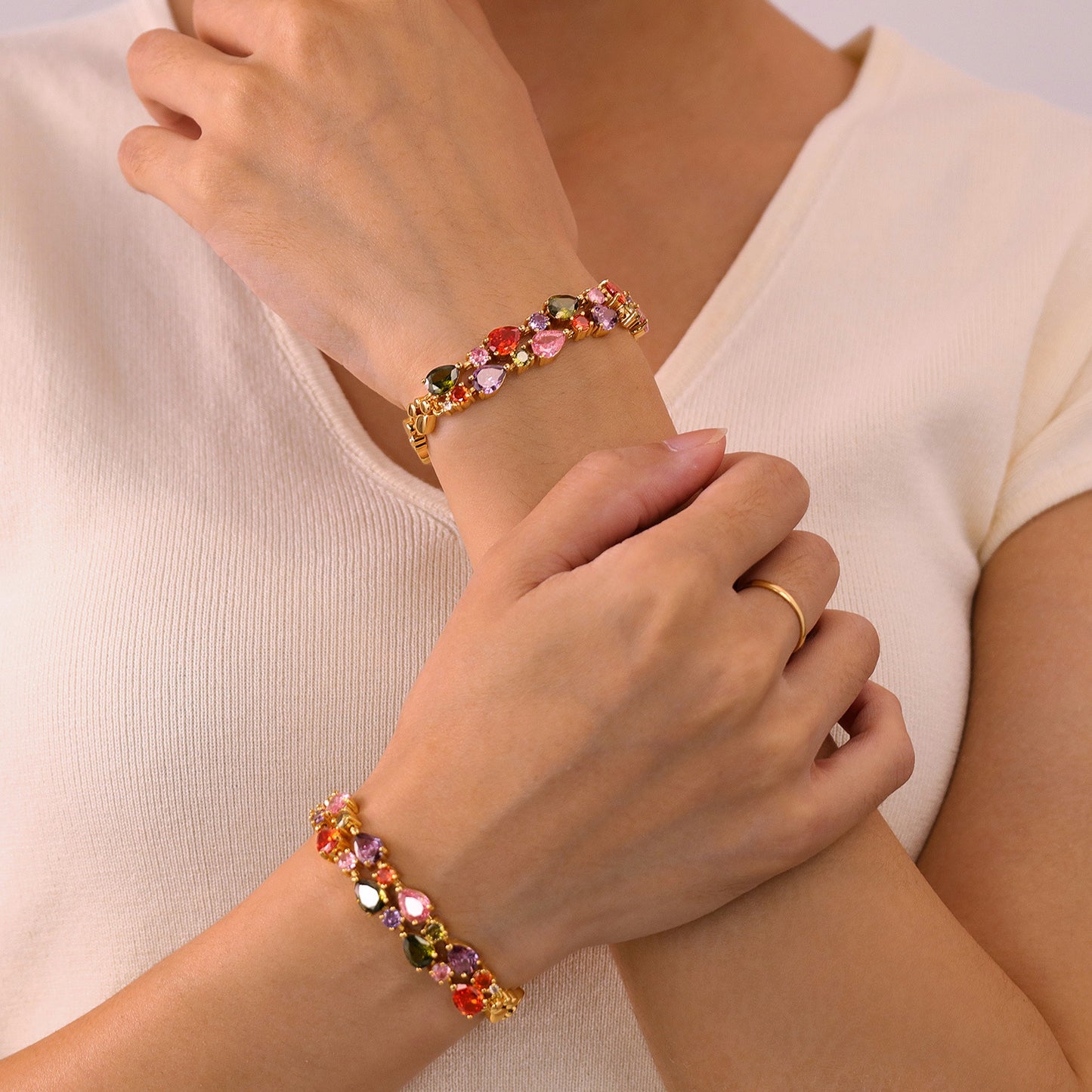 New Beads Double-layer Crystal Bracelet For Women