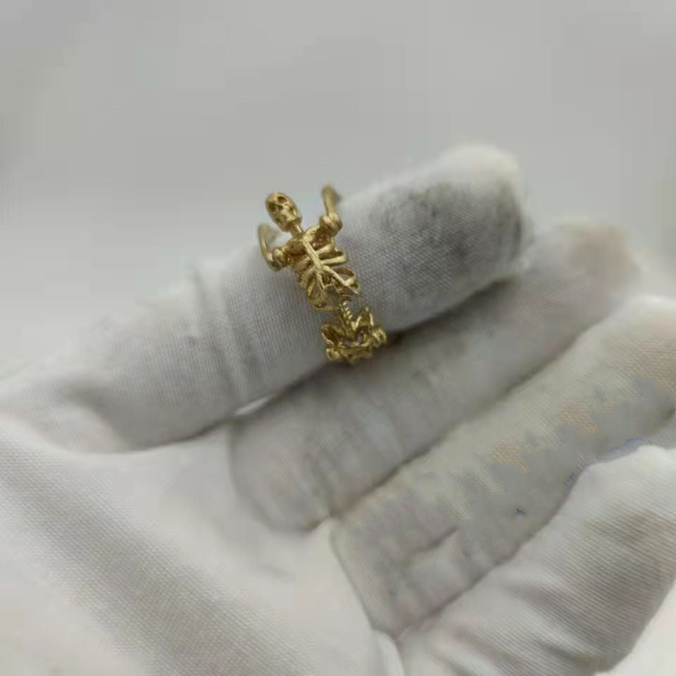 Men's And Women's Pure Copper Personality Skull Ring