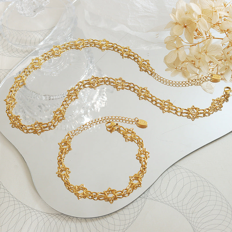 3 Kinds Of Pure Necklace Necklace Bracelet Copper Jewelry Suit